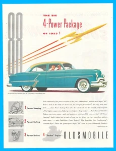 1953 Oldsmobile Super 88 4 door sedan print ad rocket engine automobile - Picture 1 of 3