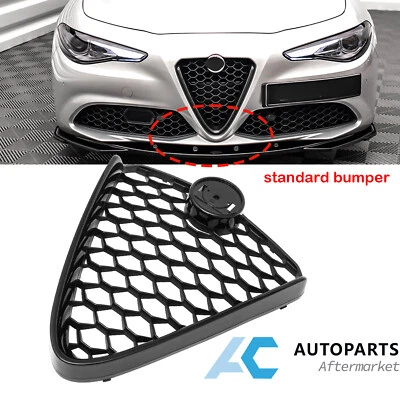 For 2017-2023 Alfa Romeo Giulia Front Grille Bumper Grill Gloss Black Standard - Image 1 of 4
