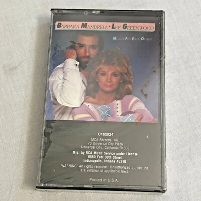 1984 Barbra Mandrell & Lee Greenwood Meant For Each Other Cassette Tape MCA - Image 1 of 4