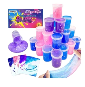 NEW Valentines Cards with Galaxy Slime for Kids Classroom 28 Pack - Picture 1 of 8