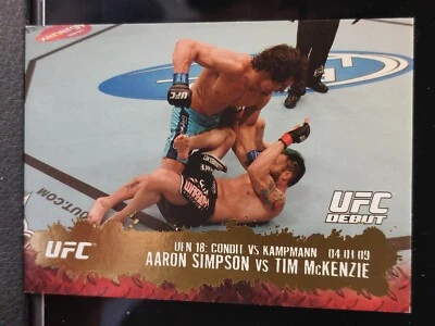 Aaron Simpson Tim McKenzie #130 2009 Topps UFC Round 2 Thick Gold Parallel - Image 1 of 2