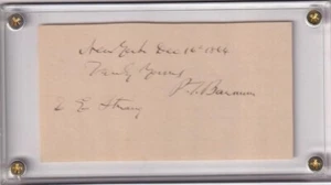 P.T. Barnum-RARE 1866 Signature-Encased - Picture 1 of 1