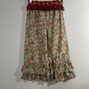 Persnickety Pants Girls 10 Floral Ruffed Tiered Bottoms Fairy Kidscore - Picture 1 of 9