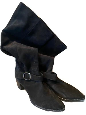 BOTAS FREE PEOPLE "DAHLIA" HOLGADAS PUNTA NEGRA GAMUZA TALLA 7.5-38-$248 Foto 1 de 4