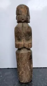 Ancient Rare Wooden Carved South Indian Tribal Human Figure Putali Sculpture - Picture 1 of 7