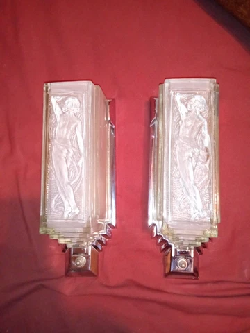 Vintage Iconic Art Deco Nude Sconces Lights Very Beautiful Cover