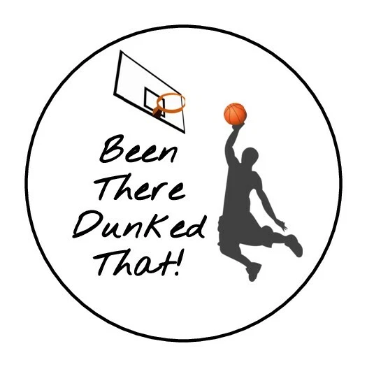 30 basketball stickers labels envelope seals 1.5" birthday party favors - Image 1 of 1