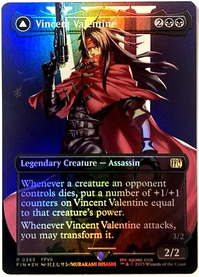 MTG Vincent Valentine (Borderless Foil) Final Fantasy 0383 FVII NM - Image 1 of 4
