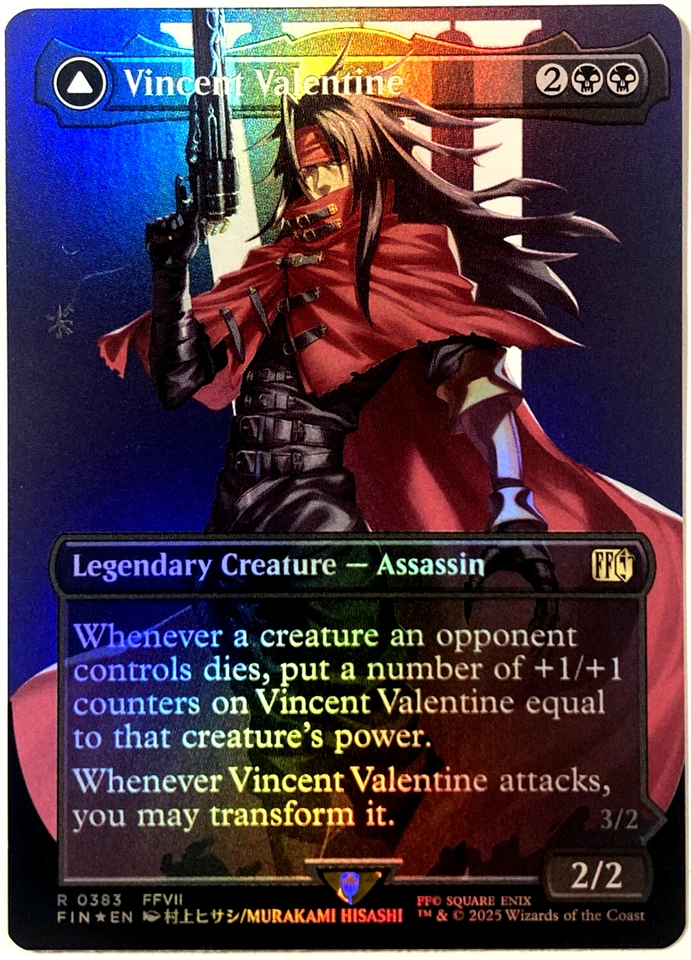 MTG Vincent Valentine (Borderless Foil) Final Fantasy 0383 FVII NM - Image 1 of 4