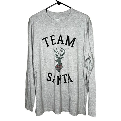 Camiseta Joe Boxer Para Hombre Talla L Equipo Santa Gris Manga Larga Navidad Vacaciones Nueva Con Etiquetas Foto 1 de 4