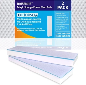 Magic Sponge Eraser Mop Pads,Melamine Sponge Cleaning Pad Mop Refill for Kitchen - Picture 1 of 11