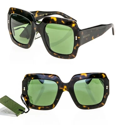 GUCCI Marrón Habana Verde 1111 Unisex Grueso Base Bio Negrita Gg1111S Gafas de sol 002 Foto 1 de 4