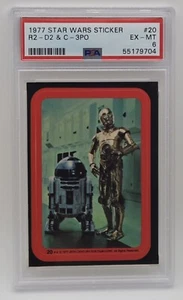 1977 Star Wars Sticker #20 R2-D2 & C-3PO PSA EX-MT 6 - Picture 1 of 2