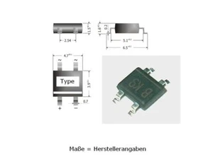 E351 - Gleichrichter 0,8A 80V Brückengleichrichter Mini SMD [Menge wählbar] - Afbeelding 1 van 1