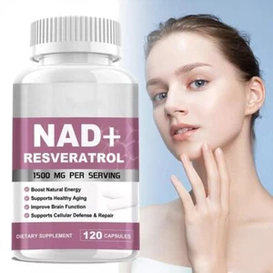 NAD+ Resveratrol 1500mg - for Anti-Aging Energy Focus Cellular Metabolis - Picture 1 of 10