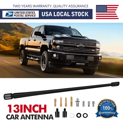 Fit FOR 2007-2019 Chevrolet Silverado 1500 13INCH BLACK ANTENNA MAST CONVERSION - Изображение 1 из 4