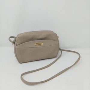 Liz Claiborne Beige Faux Leather Organizer Small Crossbody Bag Classic Neutral  - Picture 1 of 13