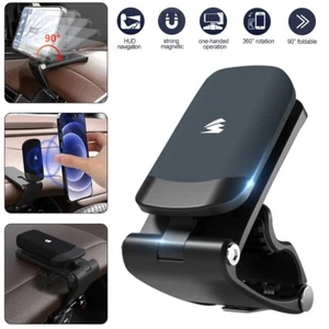 360°Clip On Dashboard Magnetic Car Mobile Phone Holder Sun Visor Mount Stand - Picture 1 of 12