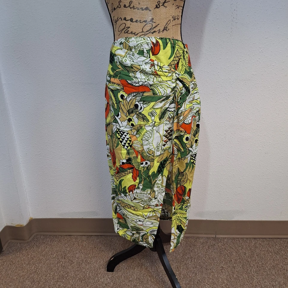 Urban Outfitters Tropical Knot Wrap Skirt Spring Summer Beach Jr Green Sz Small - Image 1 of 4