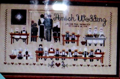 Five Told in a Garden Cross Stitch Pattern Amish Wedding - Image 1 of 2