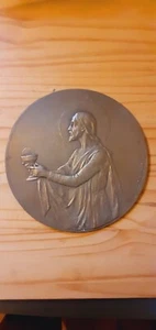 Bas Relief Bronze Art Déco 1920 Jésus Signé Leon Alexandre Blanchot (1868-1947) - Picture 1 of 5