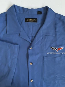 Eagle Dry Goods Men's 2XL Blue Chevron Knit Short Sleeve Embroidered Corvette - Picture 1 of 19