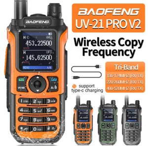 Walkie Talkie Trasmittente BaoFeng UV-21 PRO V2 50 KM Dual Band Lungo Raggio NEW - Zdjęcie 1 z 27