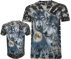 Camiseta Wolves and the Moon Glow in the Dark Tie Dye Pack M - 3XL de Wild - Imagen 1 de 3