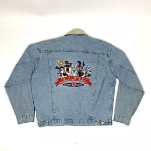 VTG 90s Looney Tunes Embroidered Jean Jacket Mens Sz M, Warner Bros - Picture 1 of 10