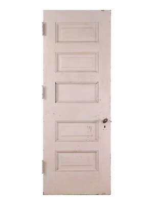Antique 5 Pane Pink Wood Passage Door 82.125 x 29.875 - Image 1 of 4
