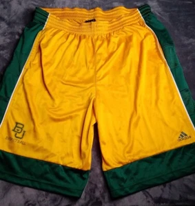 ADIDAS BAYLOR BEARS GOLD/GREEN BASKETBALL GAME SHORTS Sz Large  - Picture 1 of 7
