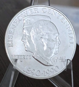 BU Eisenhower Centennial Silver Dollar Commemorative - #4 - Picture 1 of 2