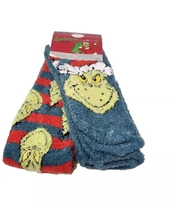 Dr Seuss Grinch Cozy Socks 2 Pack Eco Friendly Recycled Material - Picture 1 of 7