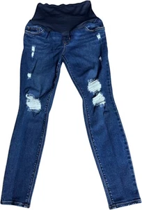 Old Navy Jeans Womens 0 S Maternity Rockstar Super Skinny Full Panel Distressed - Picture 1 of 7
