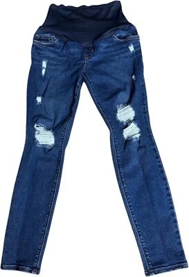 Old Navy Jeans Womens 0 S Maternity Rockstar Super Skinny Full Panel Distressed - Image 1 of 4