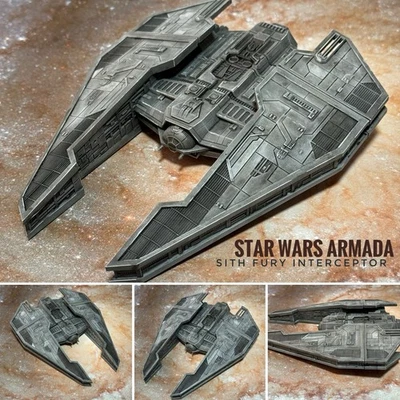 Star Wars X-Wing Sith Fury Infiltrator 8” Hand Painted 14k 3D - Image 1 of 2