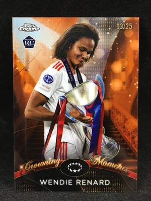 Wendie Renard 2022-23 Topps Chrome UEFA WCL ORANGE /25 Crowning Moments SP RC B - Image 1 of 2