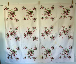 Wilendur Vintage Tischdecke 50er Jahre rosa rote Rosen Princess Rose 63x53 Mid Century - Bild 1 von 10