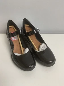 Clarks Active Air Keilabsatz Schuhe UK 6 Neu Schwarz Lackleder Verstellbarer Riemen - Bild 1 von 13