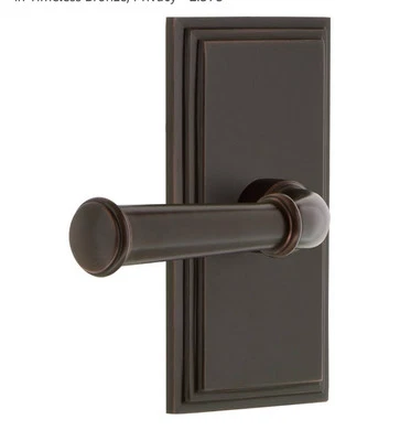 NEW Grandeur 825361 Carre Plate Privacy with Georgetown Lever in Timeless Bronze - Image 1 of 4