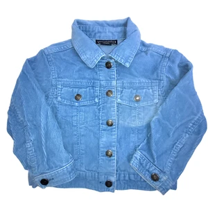 Lands End Childs Corduroy Trucker Jacket Unisex Size S(4) Blue Button-Front - Picture 1 of 10