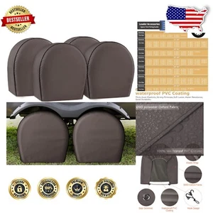 4-Pack Heavy Duty Tire Covers Waterproof UV Protection for 32-34.5 Inch Tires - Picture 1 of 10
