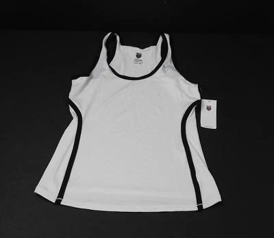 New K-Swiss White Black Trim Racerback Shell Tank UV Protect Small W12 - Image 1 of 4