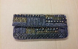 K.C.Malhan Beaded Evening Bag Small Handbag black green wood Beads S 2 bags - Picture 1 of 8