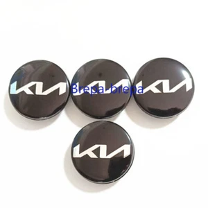 Car Wheel Center Rim Hub Cap BLACK KN 58mm Hubcaps for K3 K5 SORENTO RIO SOUL - Picture 1 of 3