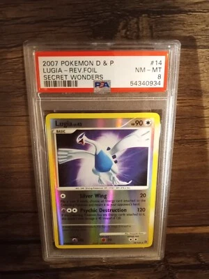 Pokemon Lugia 14/132 D&P Secret Wonders Reverse Holo Rare - PSA 8 NM - MT - Image 1 of 2