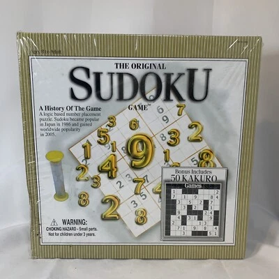 The Original Sudoku Game - 100 Puzzles, Wood Playing Pieces 50 Bonus Kakuro Game - Image 1 of 4