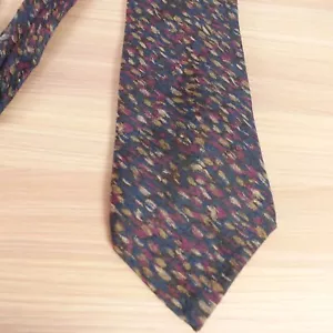 Mens Blue Neck Tie Abstract Printed Art Italian Silk Necktie CONTE DI MILANO USA - Picture 1 of 9