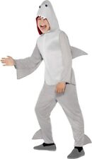Smiffys Children's Unisex All in One Shark Costume Jumpsuit With Hood and Fins