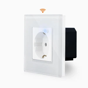 Enchufe inteligente inalámbrico WiFi/WLAN Schuko con marco de vidrio TUYA App Luxury-Time - Imagen 1 de 12